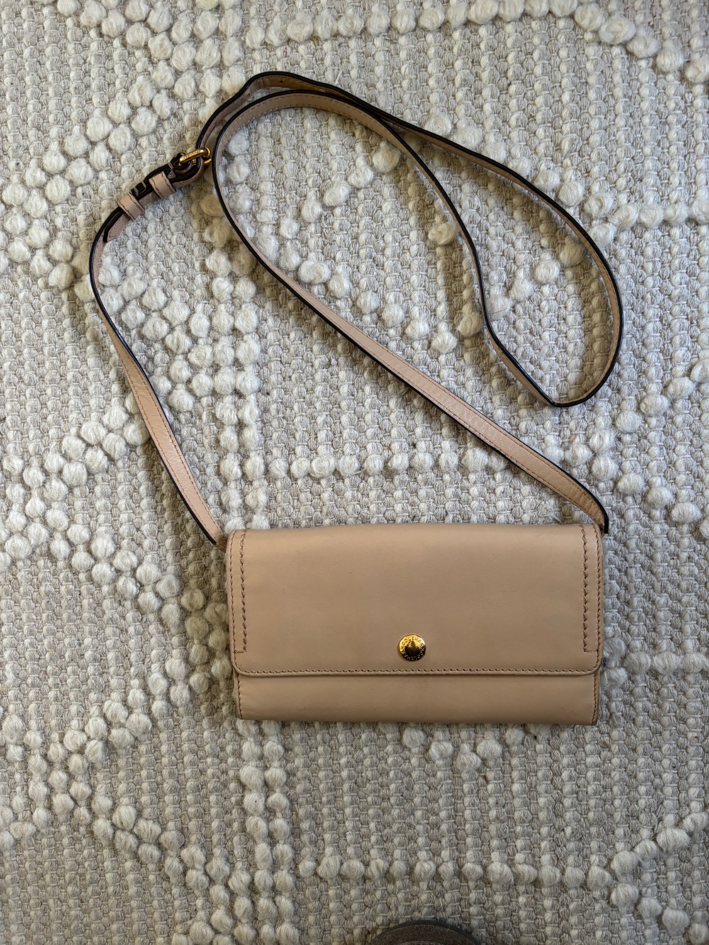 Cole Haan Wristlet Crossbody Wallet Mini Bag Nude Beige Camel